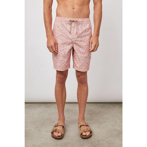 Rails Kian Swim Shorts Men’s Large Pink White Preppy Coastal Summer Vacation - Picture 1 of 8